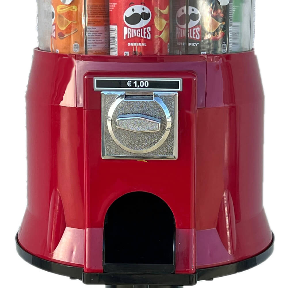 Vending machine for Pringles M49 RED (with mechanical coin selector 2,- €)