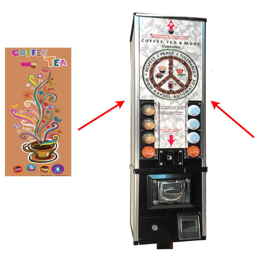 Coffee-Tea sticker for capsule machine
