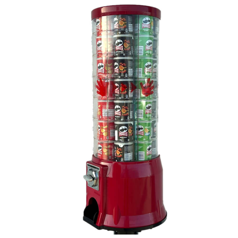 Vending machine for Pringles M49 RED (with mechanical coin selector 2,- €)