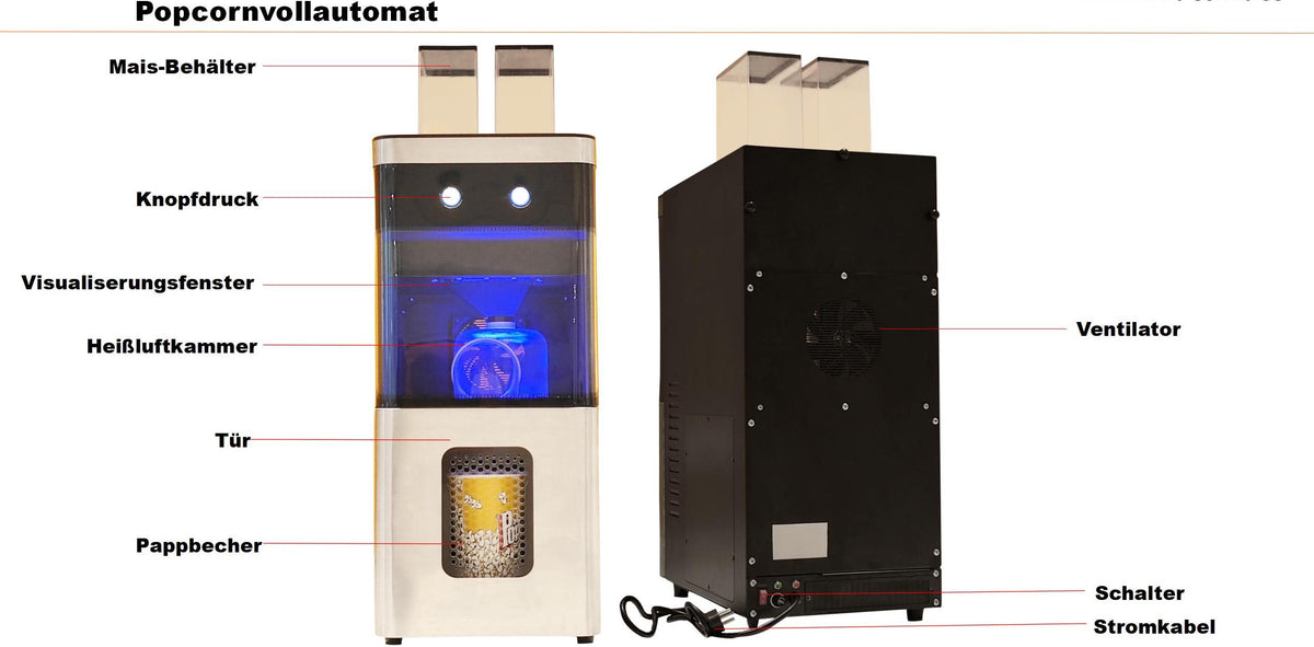 Popcorn machine "MyPopcorn" for the counter, without coin insertion