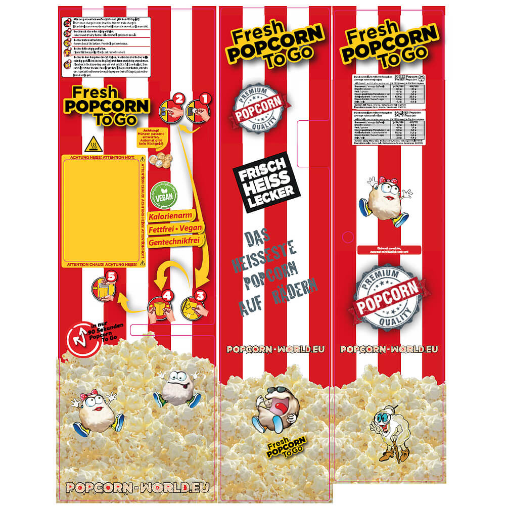 Aufkleber Set zum Bekleben der Automaten vom Popppy oder M520 (mit Ihrem Logo)