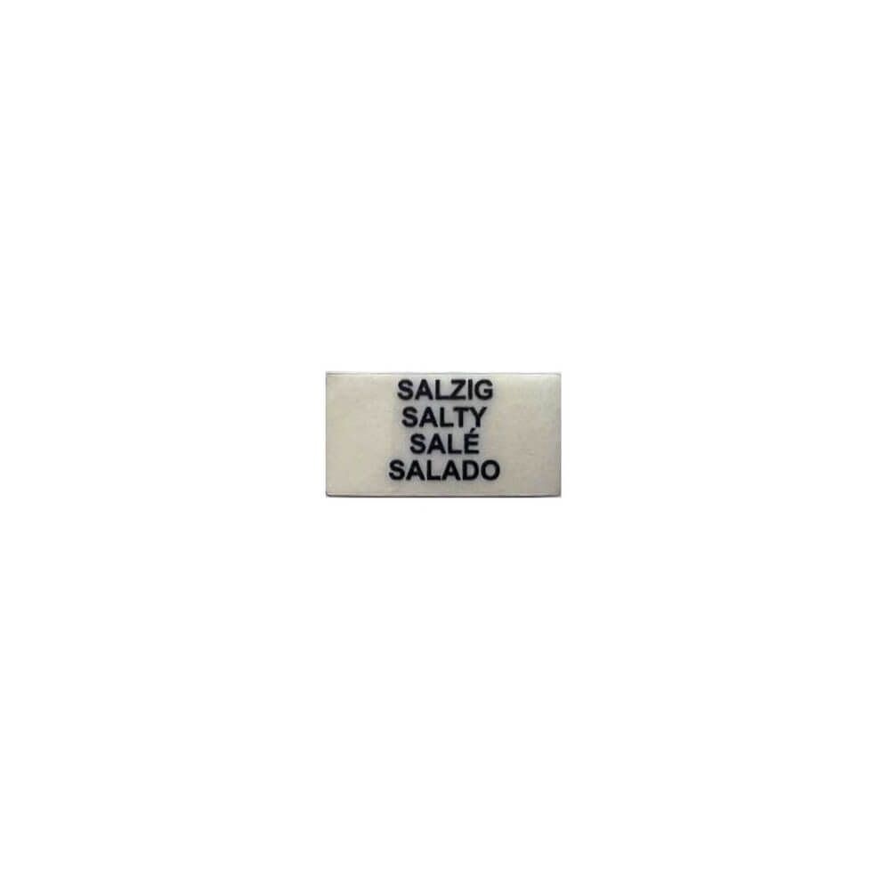 Sticker transparent for push button for flavor salzig, salty, salé