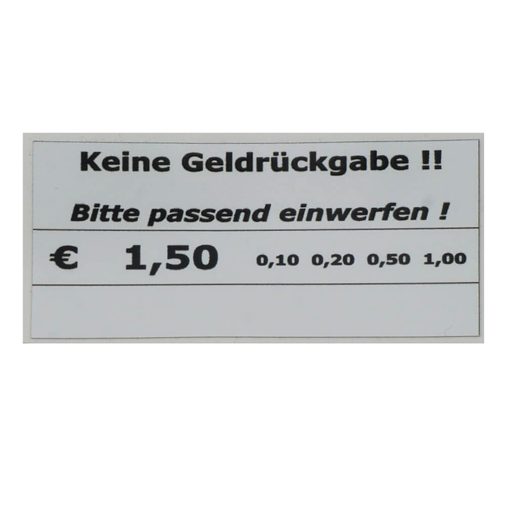 Sticker, Aufkleber für Preisangabe € 1,50 (weiss)