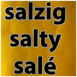 Geschmack Aufkleber Salzig, Salty, Salé