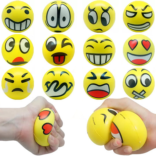 Emoji Anti Stress Bälle aus PU-Schaumstoff 60mm (in 70mm Kapsel)