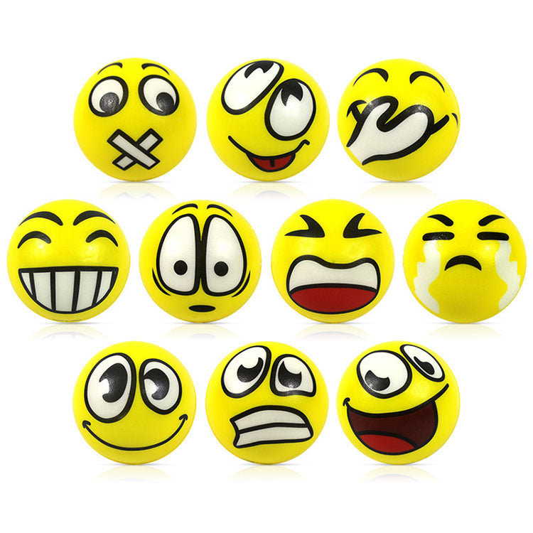 Emoji Anti Stress Bälle aus PU-Schaumstoff 60mm (in 70mm Kapsel)