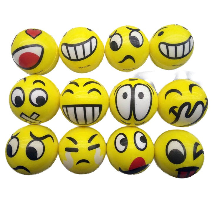 Emoji Anti Stress Bälle aus PU-Schaumstoff 60mm (in 70mm Kapsel)