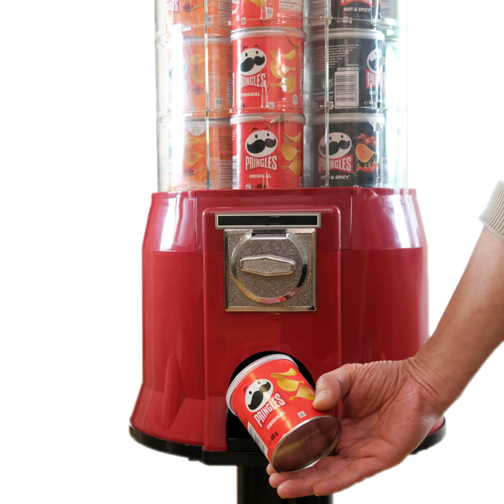 Vending machine for Pringles M49 RED (with mechanical coin selector 2,- €)