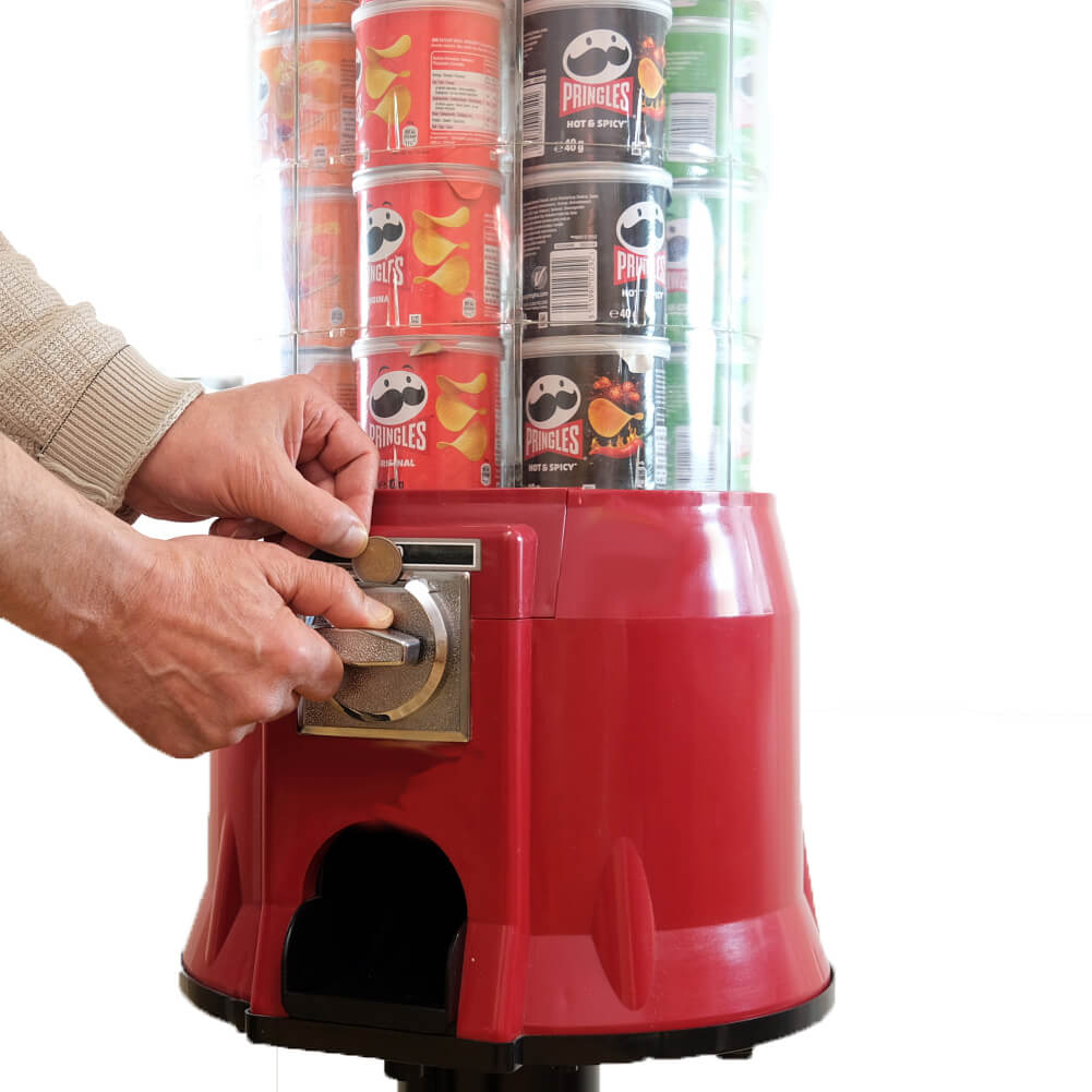 Vending machine for Pringles M49 RED (with mechanical coin selector 2,- €)