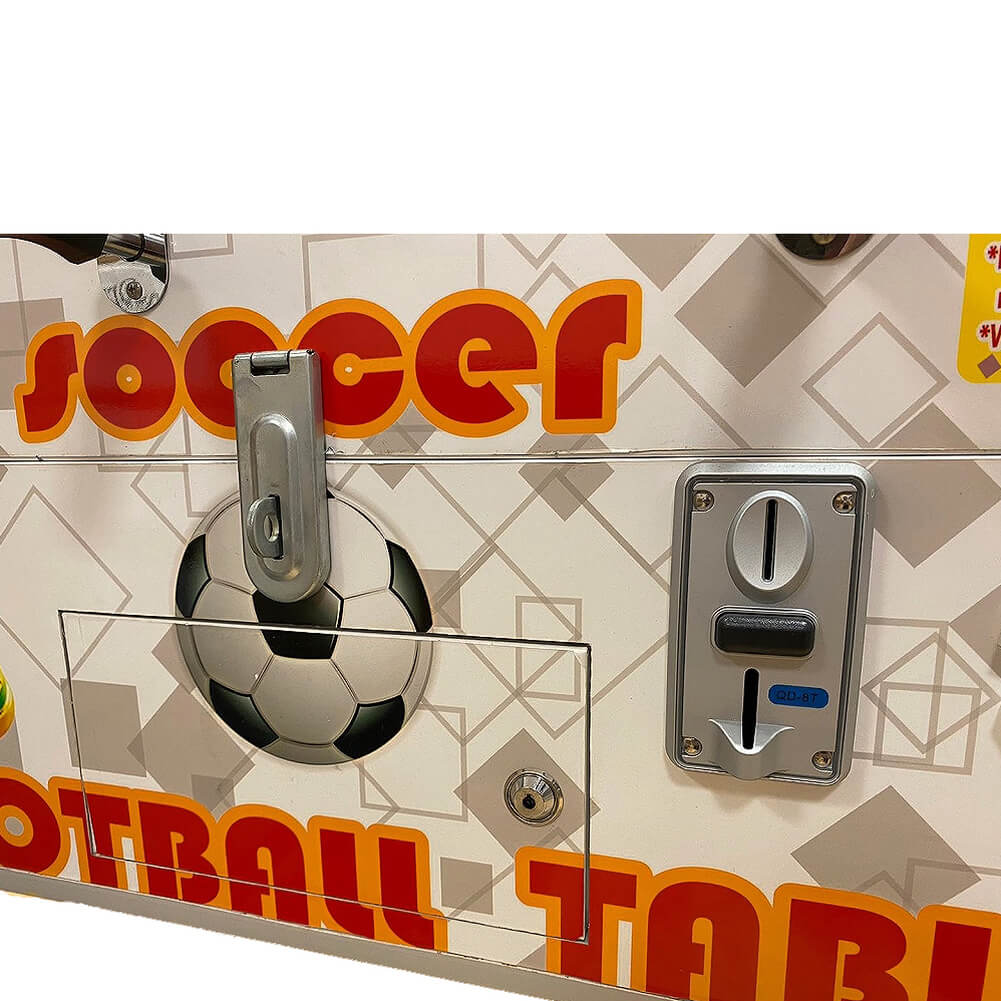 Football table with coin slot (LED-lit & adjustable playing time)