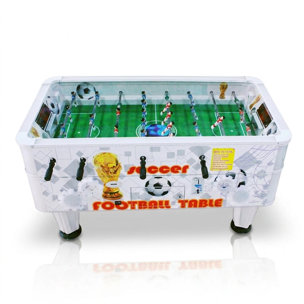 Football table with coin slot (LED-lit & adjustable playing time)