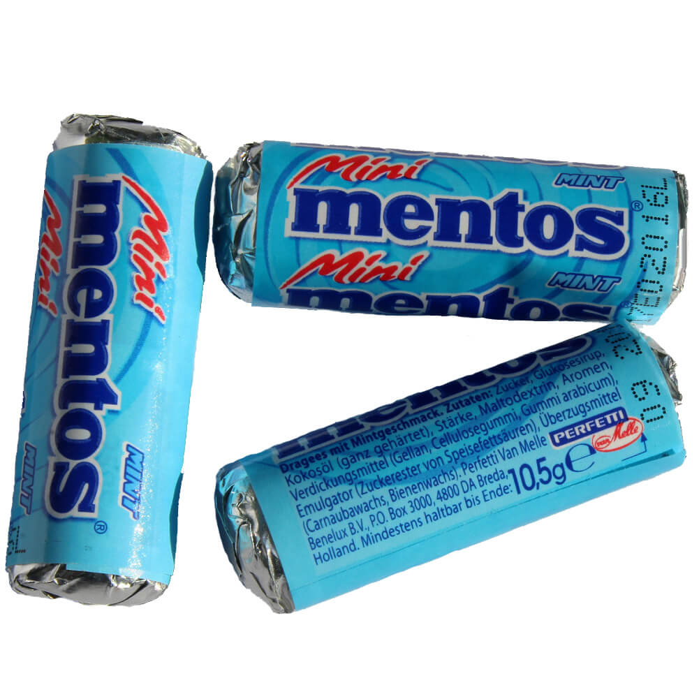 Mini-Mentos Menta 1 Lata = 120 Unidades