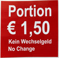portion price sticker "Portion € 1,50" (red)  75x75mm