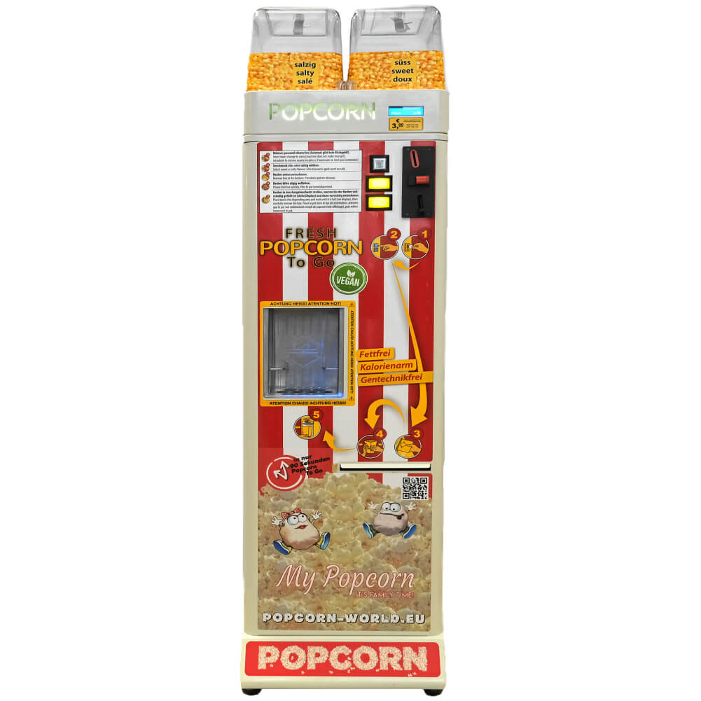 Popcorn Automat MyPopcorn PopStar (Popppy V1) INOX, 2 Geschmäcker (wenig gebraucht) WP