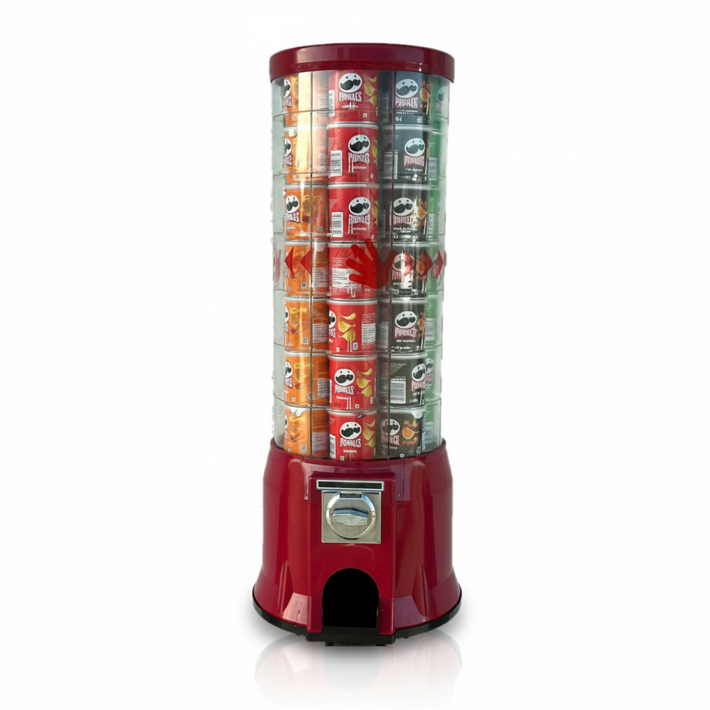 Vending machine for Pringles M49 RED (with mechanical coin selector 2,- €)