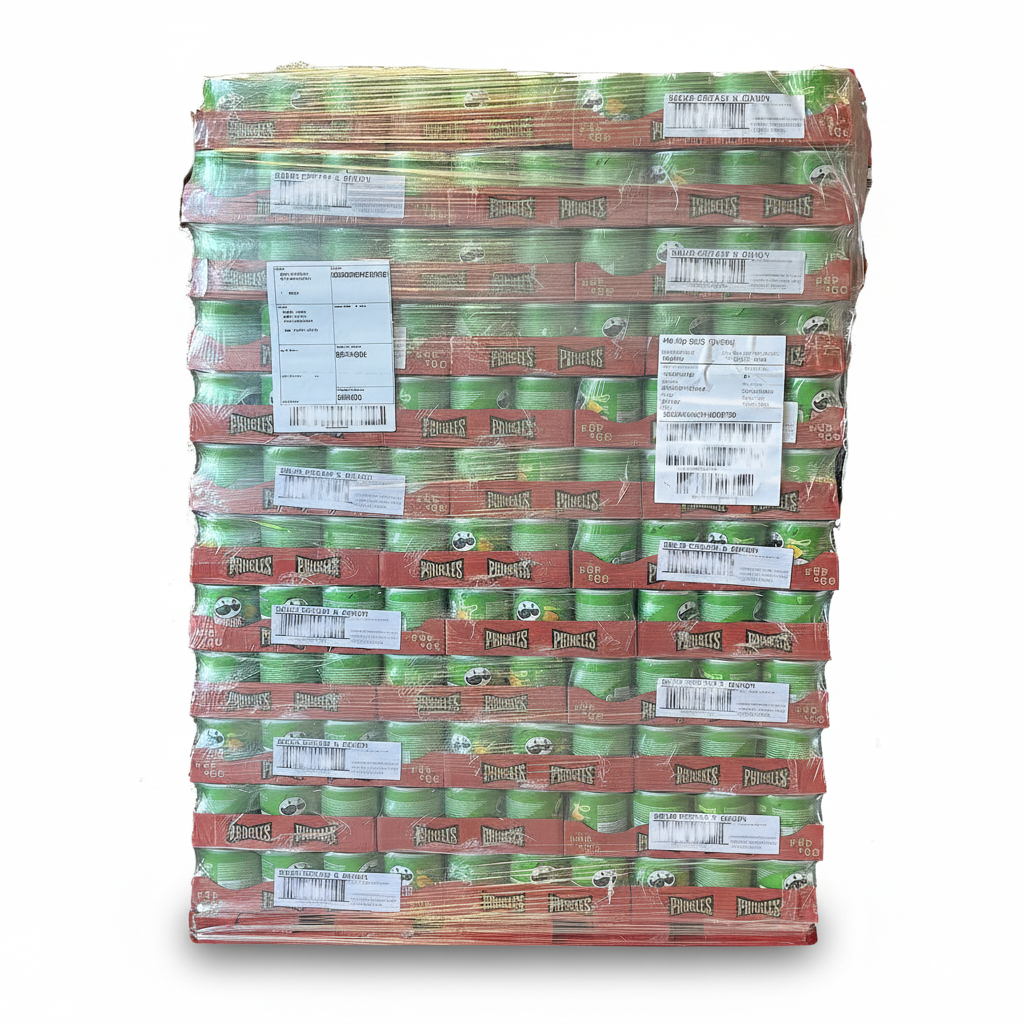 Pringles Chips combination mixed pallet with 1728 cans. 4 flavors with 432 cans each.