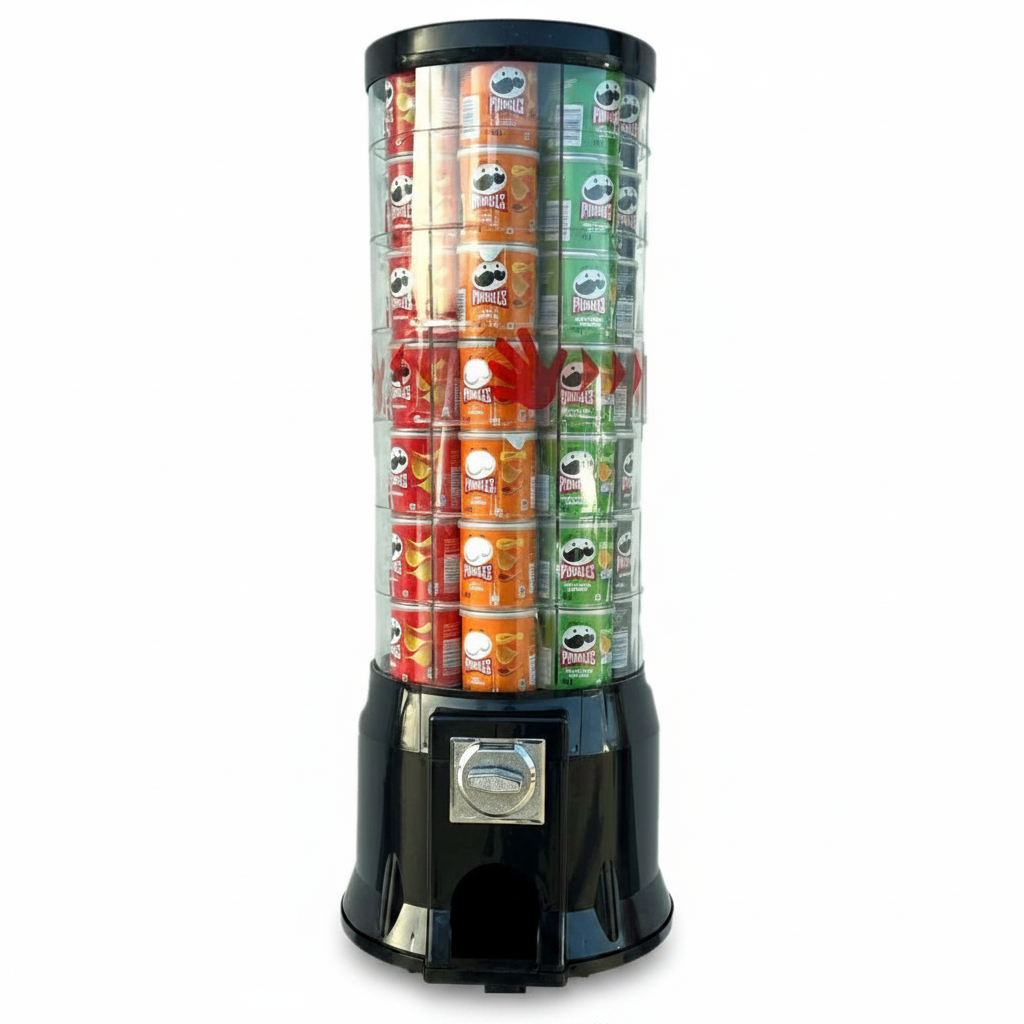 Vending machine for Pringles M49 RED (with mechanical coin selector 2,- €)