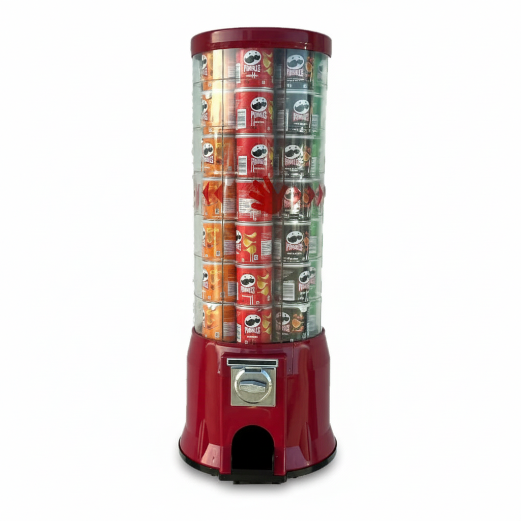 Máquina expendedora de Pringles M49 USADA ROJA (con monedero mecánico de 2,00 €)