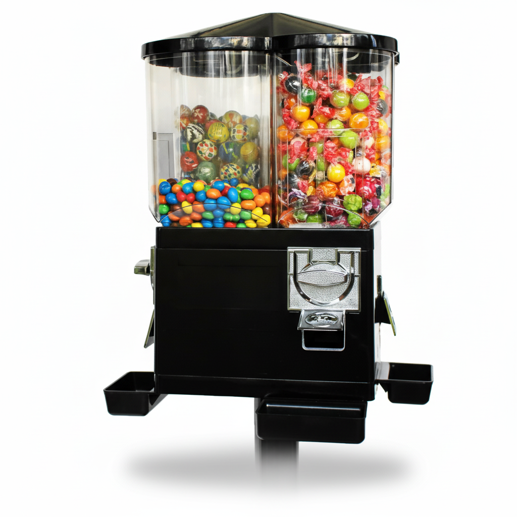 Máquina dispensadora de cuatro estaciones giratoria con cuatro compartimentos