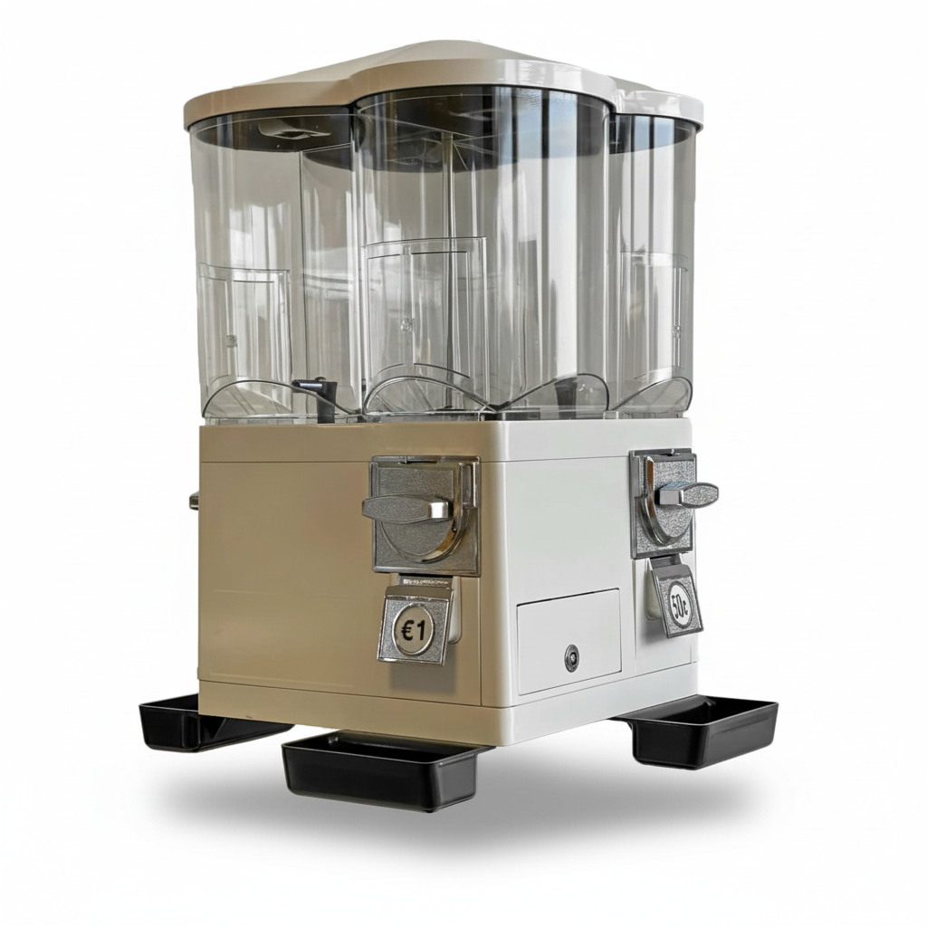 Máquina dispensadora de cuatro estaciones giratoria con cuatro compartimentos