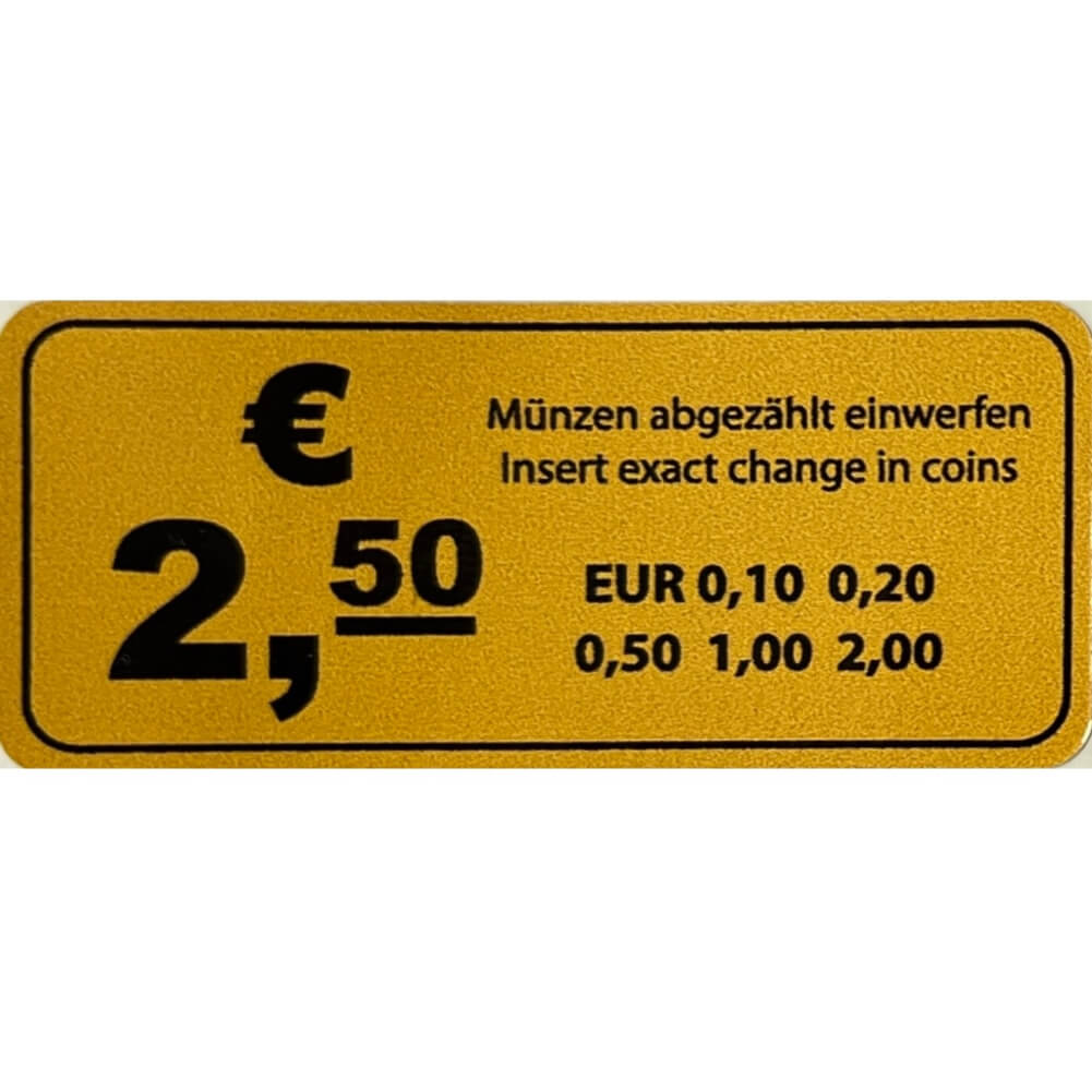 Sticker, Aufkleber für Preisangabe € 2,50 (gelb)