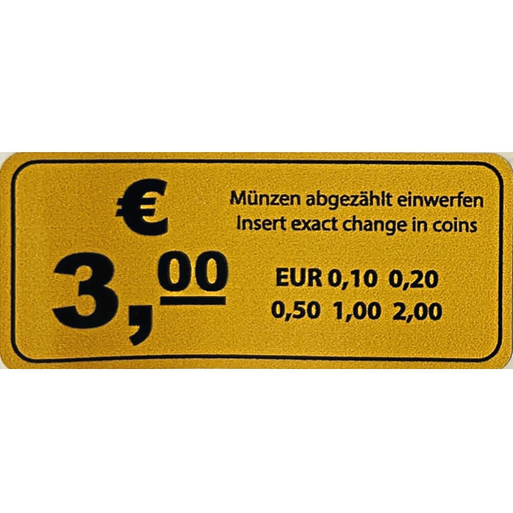 Sticker, Aufkleber für Preisangabe € 3,00 (gelb)