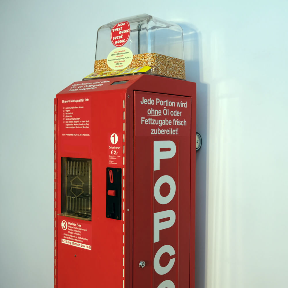 Popcorn-Automat Airpop GO rot - gebraucht ohne Popcorn-World-Aufkleber