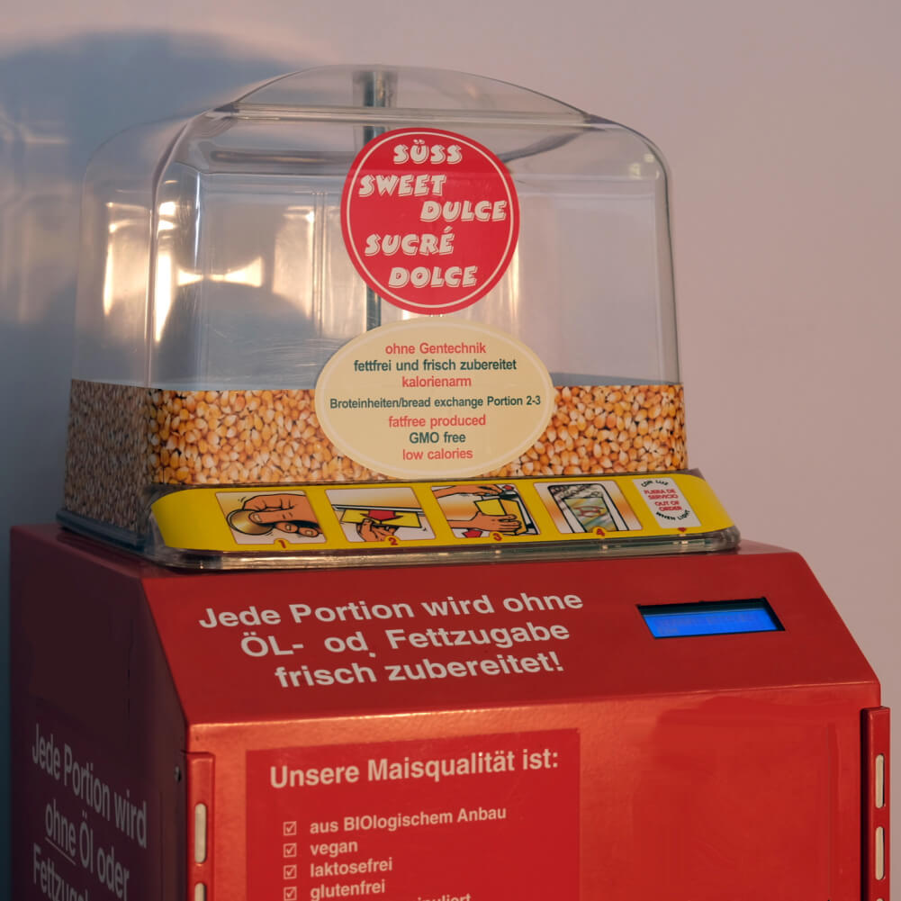 Popcorn-Automat Airpop GO rot - gebraucht ohne Popcorn-World-Aufkleber