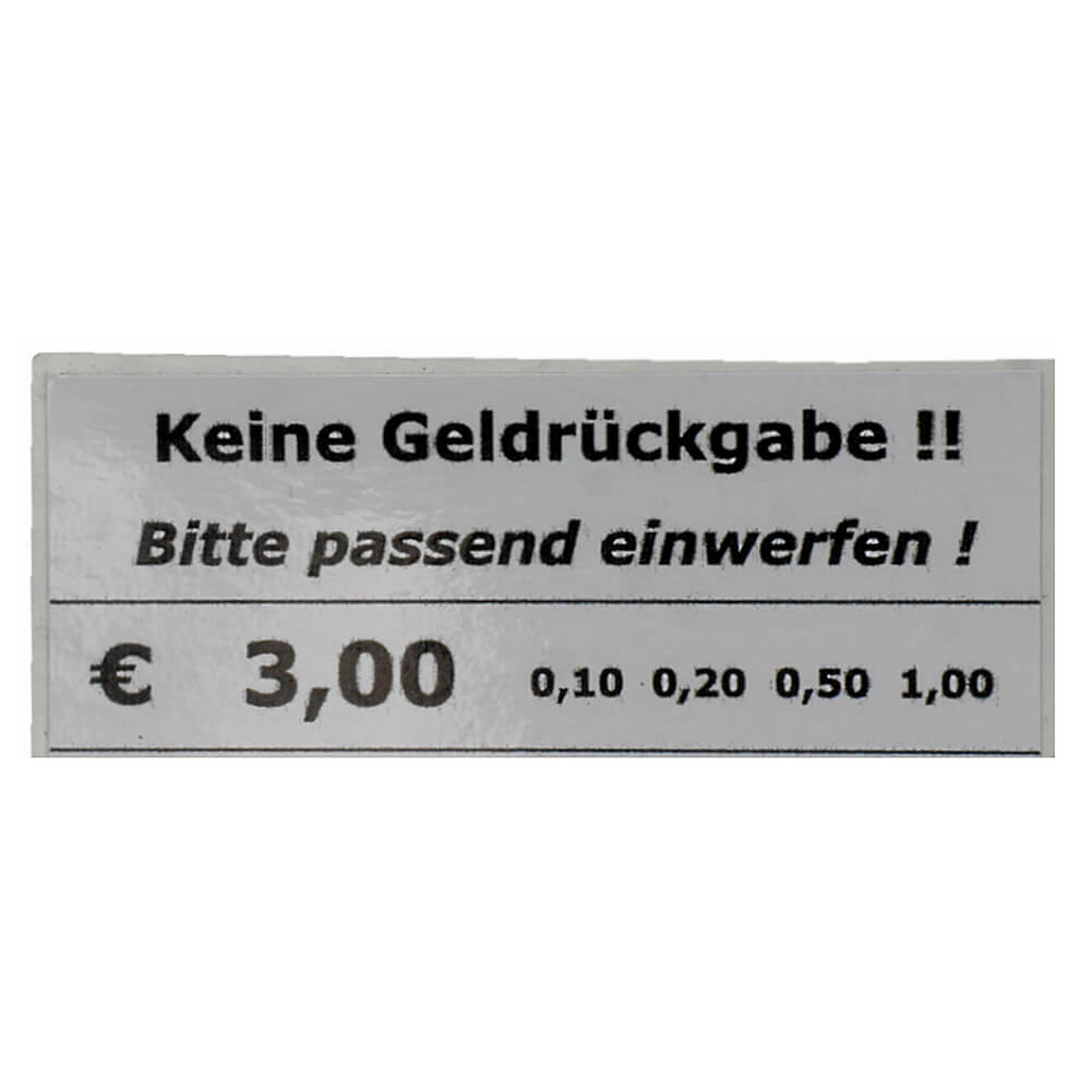 Sticker, Aufkleber für Preisangabe € 3,00 (weiss)