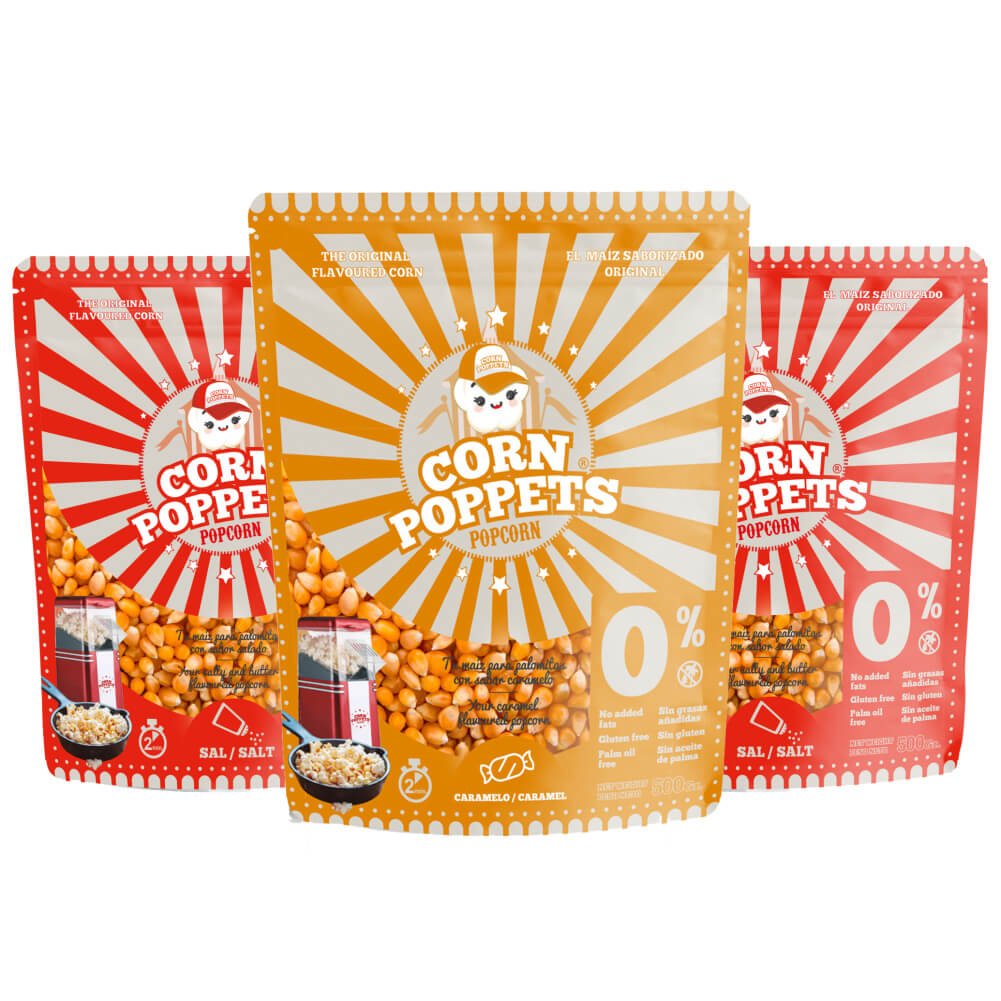 3er Pack Mais 1x süss, 2x salzig in 500 g Beutel von Corn Poppets