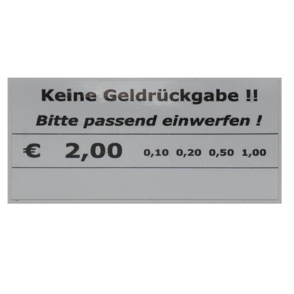 Sticker, Aufkleber für Preisangabe € 2,00 (weiss)