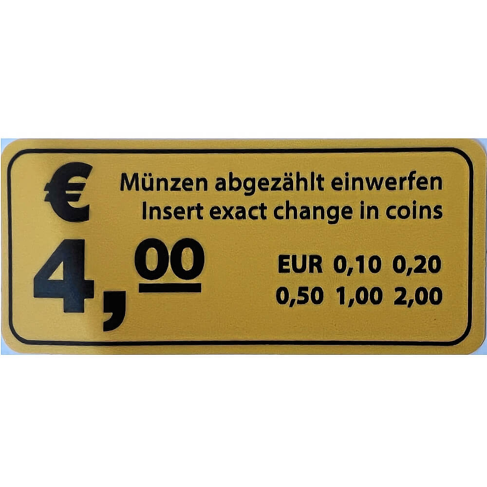 Sticker, Aufkleber für Preisangabe € 4,00 (gelb)