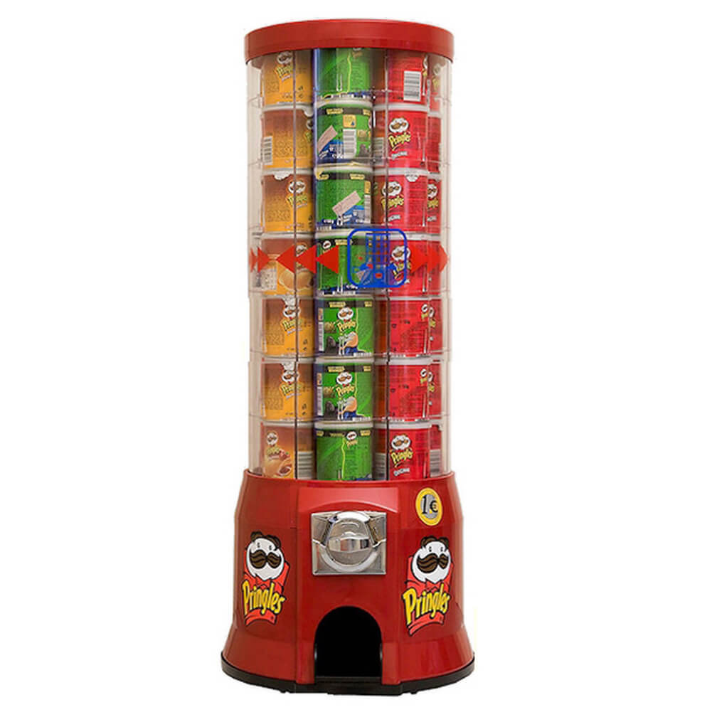 Pringles-Automat ROT M49, (mit Mechanischem Münzprüfer 1,00€)