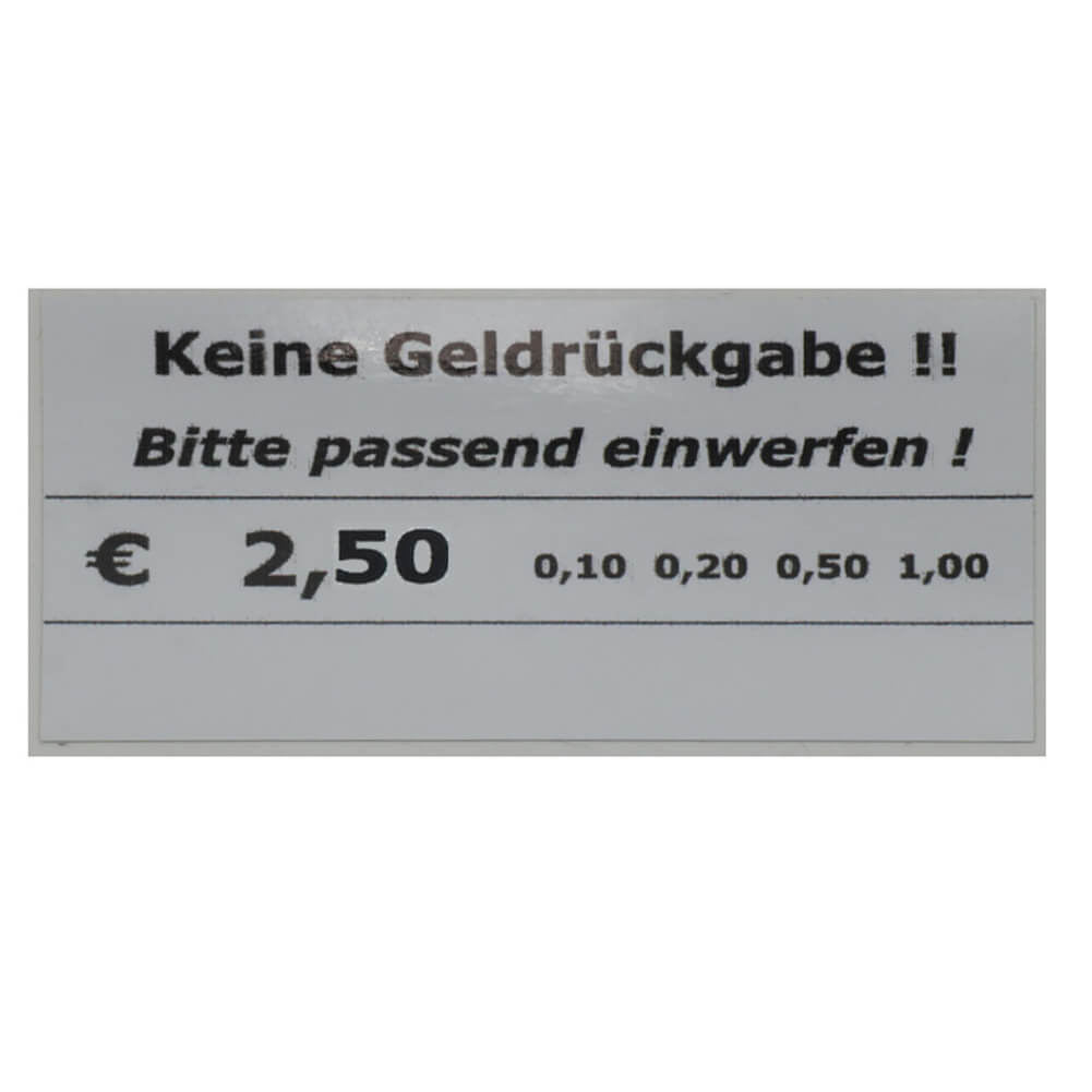 Sticker, Aufkleber für Preisangabe € 2,50 (weiss)