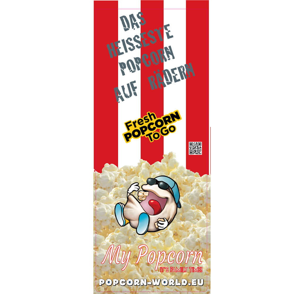 Aufkleber LINKS zum Überkleben der Automaten POPPPY oder M520 (UNTERER TEIL) Popcorn-World