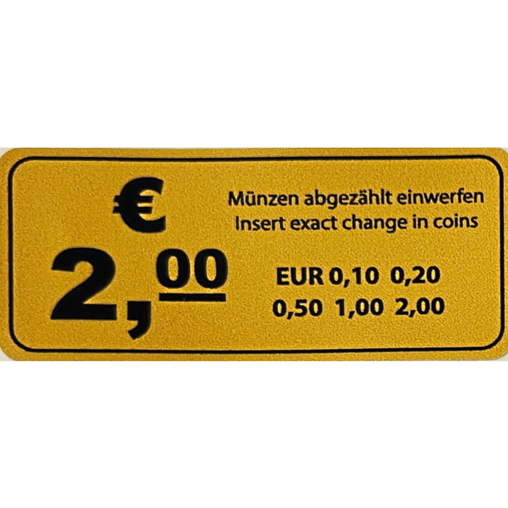 Sticker, Aufkleber für Preisangabe € 2,00 (gelb)